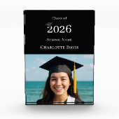 Black modern photo Graduate Fotoblock (Vorderseite)