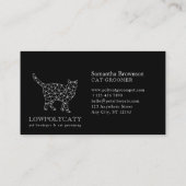 Black Modern Polygonal Cat Visitenkarte (Rückseite)