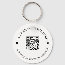 Black Modern QR Code Business Budget Round  Schlüsselanhänger