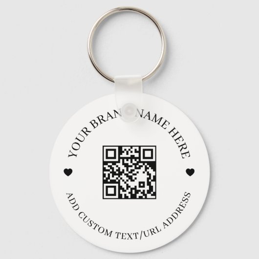 Black Modern QR Code Business Budget Round  Schlüsselanhänger (Vorderseite)