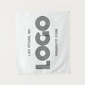 Black Modern Rectangular Logo Wandteppich (Vorderseite)