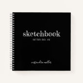 Black Modern Rustic Hand Letters Sketchbook Notizblock (Vorderseite)