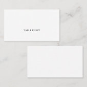 Black Modern Schriftart White Platzkarte (Vorne/Hinten)