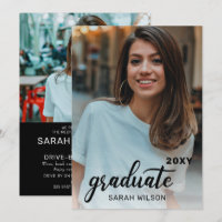 Black Modern Script Graduate 2 Foto Drive by