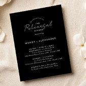Black Modern Script Hochzeitsfest Probe Dinner Einladung