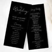 Black Modern Script Hochzeitsprogramm Programm