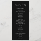 Black Modern Script Hochzeitsprogramm Programm (Rückseite)