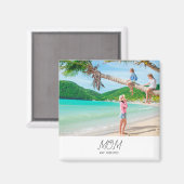 Black Modern Script MOM Est. Magnet (Vorderseite/Rückseite)