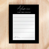 Black Modern Script Wedding Advice Card Hinweiskarte