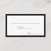 Black Modern Script Wedding Menü Auswahl Flat Platzkarte (Vorderseite)