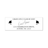 Black Modern Simple Abschluss Rücksendeadresse Permastempel (Design)