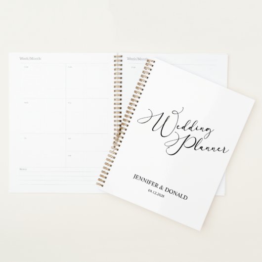 Black Modern Simple Add Foto Hochzeitsplaner Planer (Anzeige)