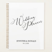 Black Modern Simple Add Foto Hochzeitsplaner Planer (Vorderseite)