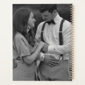 Black Modern Simple Add Foto Hochzeitsplaner Planer (Rückseite)