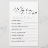 Black Modern Simple Game, die Braut am besten kenn Flyer (Vorne)