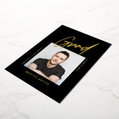 Black Modern Simple Graduate Party Einladung Gold (Gedreht)