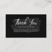 Black Modern Simple Mini Danke Business Cards Treuekarte (Vorderseite)