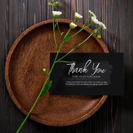 Black Modern Simple Mini Danke Business Cards Treuekarte