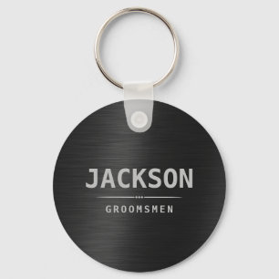 Black Modern Simple Name Personalized Groomsmen  Schlüsselanhänger