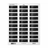 Black Modern Simple Name return address label (Vorne)