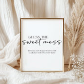 Black Modern Simple Script Baby Guess Sweet Mess Poster