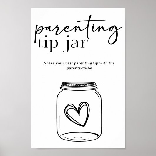 Black Modern Simple Script Baby Parenting Tip Poster (Vorne)