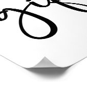 Black Modern Simple Script Baby Shower Books Gifts Poster (Ecke)