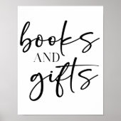 Black Modern Simple Script Baby Shower Books Gifts Poster (Vorne)