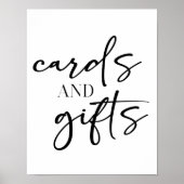 Black Modern Simple Script Baby Shower Cards Gifts Poster (Vorne)