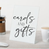 Black Modern Simple Script Baby Shower Cards Gifts Sockelschild (In SItu)