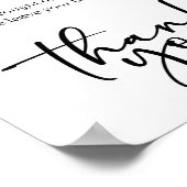 Black Modern Simple Script Baby Shower Diaper Poster (Ecke)