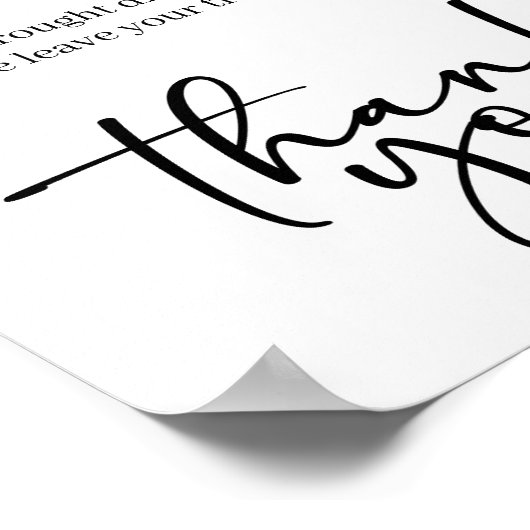 Black Modern Simple Script Baby Shower Diaper Poster (Ecke)