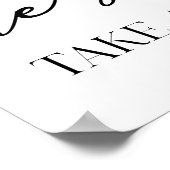 Black Modern Simple Script Baby Shower Favor Poster (Ecke)