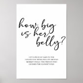 Black Modern Simple Script Baby Shower Game Poster (Vorne)
