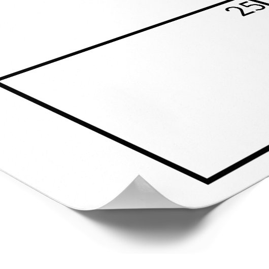 Black Modern Simple Script Baby Shower Guess Date Poster (Ecke)