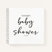Black Modern Simple Script Baby Shower Notizblock (Vorderseite)