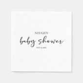 Black Modern Simple Script Baby Shower Serviette (Vorderseite)