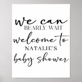 Black Modern Simple Script Baby Shower Sign Poster (Vorne)