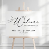 Black Modern Simple Script Begrüßung Poster