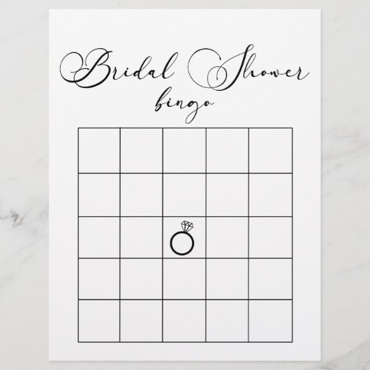 Black Modern Simple Script Brautparty Bingo (Vorderseite)