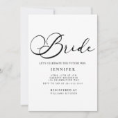 Black Modern Simple Script Brautparty Einladung (Vorderseite)