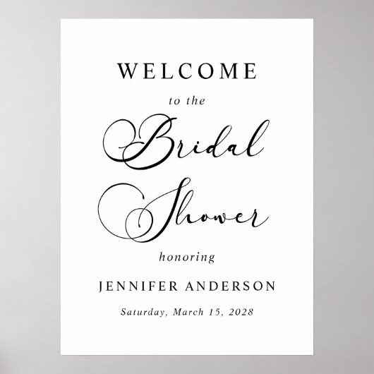 Black Modern Simple Script Brautparty Poster (Vorne)