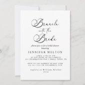 Black Modern Simple Script Bridal Brunch Einladung (Vorderseite)