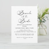 Black Modern Simple Script Bridal Brunch Einladung (Stehend Vorderseite)