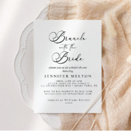 Black Modern Simple Script Bridal Brunch Einladung