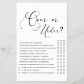 Black Modern Simple Script Bridal Game Over Under Flyer (Vorne)