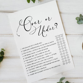 Black Modern Simple Script Bridal Game Over Under Flyer