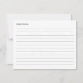 Black Modern Simple Script Bridal Rezept Card Mitteilungskarte (Rückseite)