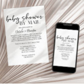 Black Modern Simple Script By Mail Baby Shower Einladung