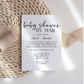 Black Modern Simple Script By Mail Baby Shower Einladung